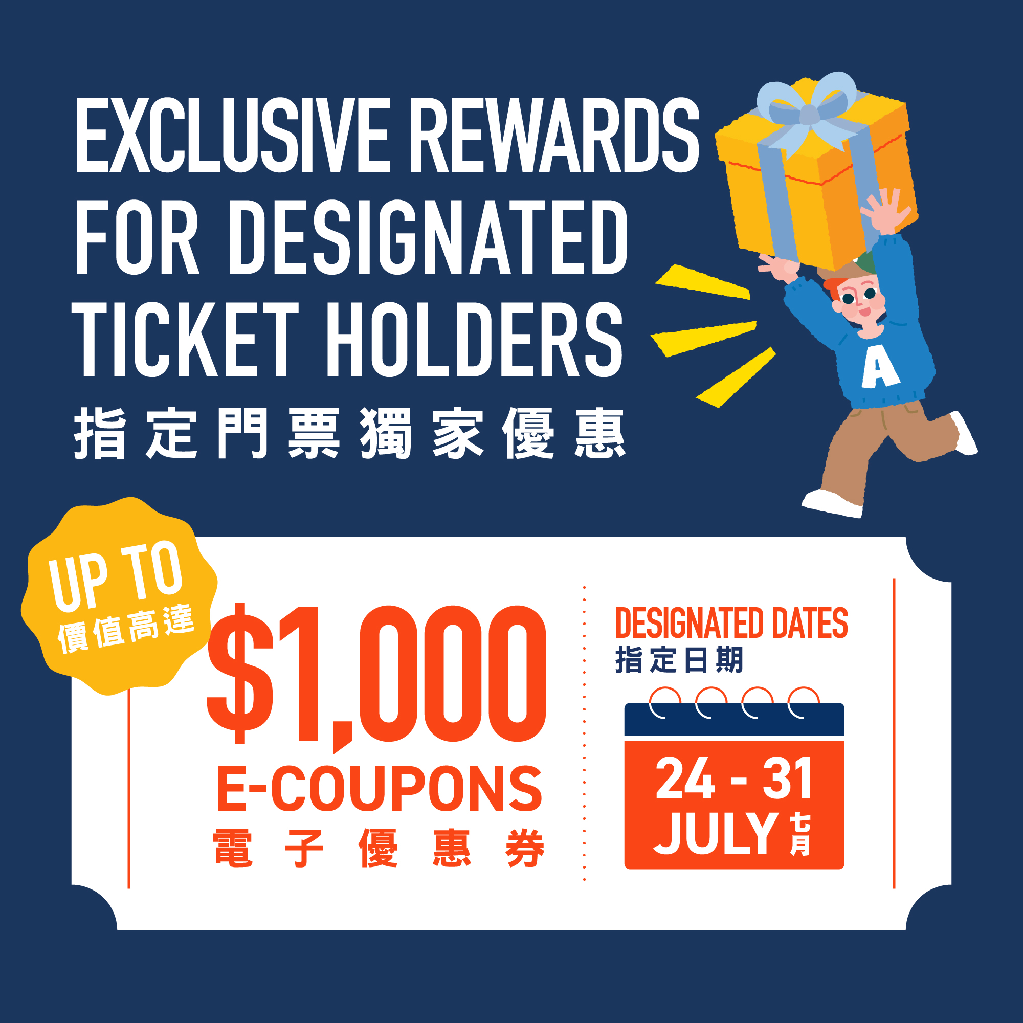 E-Coupon Redemption with Designated Mega Event Tickets